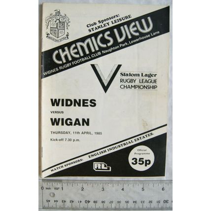 1985 programme Widnes v. Wigan