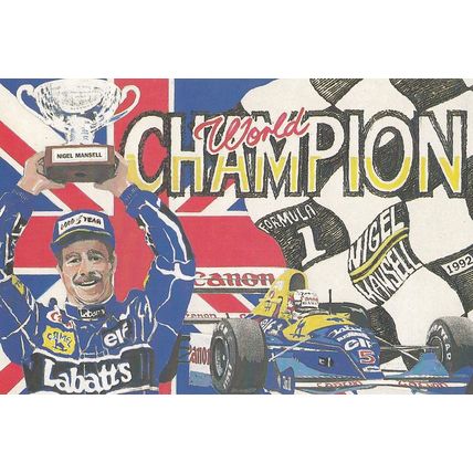 Nigel Mansell Crowned Formula 1 Champion Limited Edition Postcard
