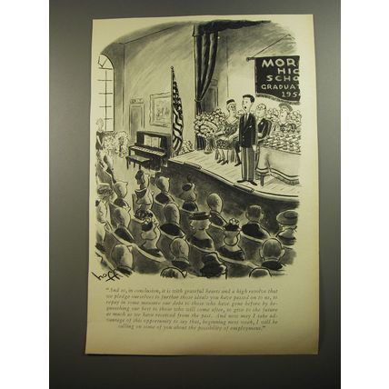 1954 Cartoon by Syd Hoff - And so, in conclusion, it is with grateful hearts