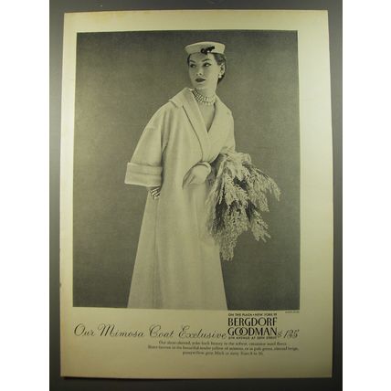 1954 Bergdorf Goodman Coat Ad - Our Mimosa Coat Exclusive