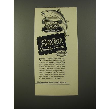 1954 Sexton White Meat Tuna Ad - Sexton Quality foods