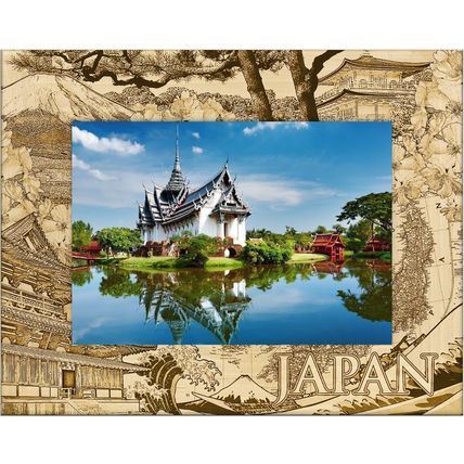Japan Laser Engraved Wood Picture Frame Landscape (4 x 6)