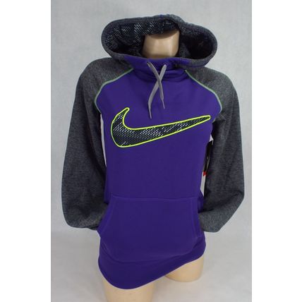 New Womens NIKE XS Therma Fit Green Purple Gray Hoody Jacket $55 665890-547