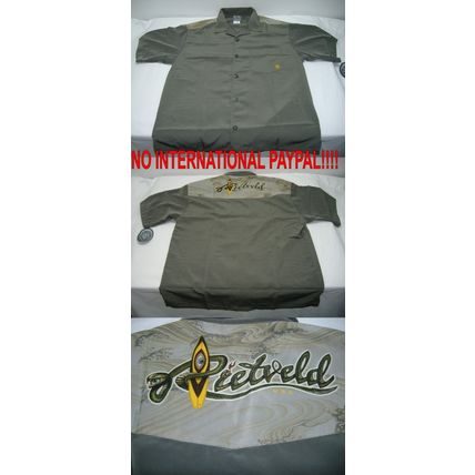 New Mens RIETVELD XL Snake Olive Button Down Camp Shirt $62 Last Unit