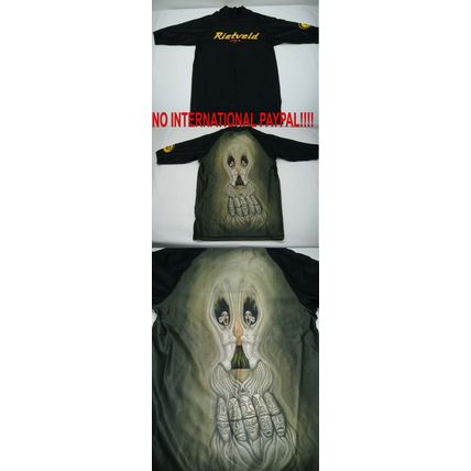 New Mens LARGE Rick RIETVELD Heavy Hula Black SS Rashguard Swim Suit $52 Rare