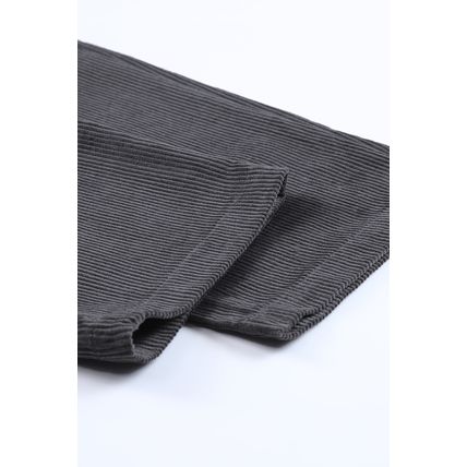 Gray Corduroy High Waist Straight Leg Pants