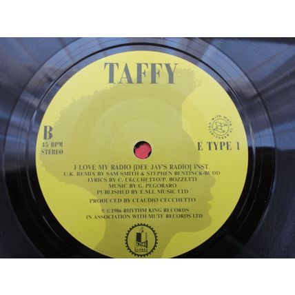 Taffy 1985 7" Vinyl Single I Love My Radio (Midnight Radio) b/w Instrumental