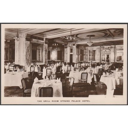 The Grill Room, Strand Palace Hotel, London, c.1910 - WH Smith RP Postcard