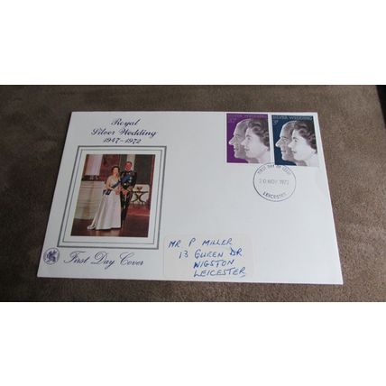 1972 Wessex GB FDC Cover - Queen Elizabeth Silver Wedding Anniversary