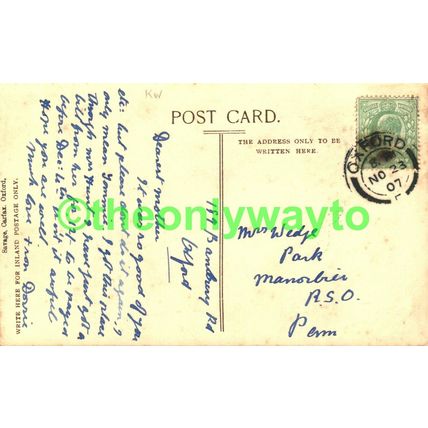 Magdalen from the Cherwell, Oxford, Oxon, Rare Savage Postcard 1907