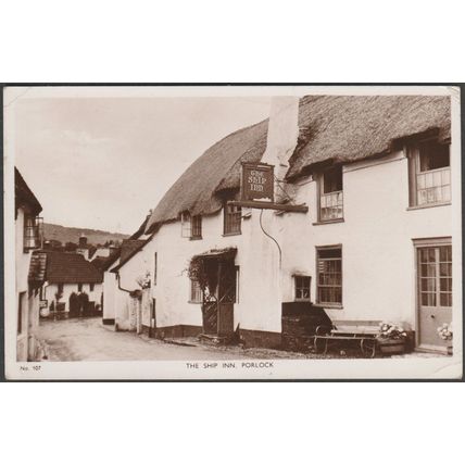 The Ship Inn, Porlock, Somerset, 1953 - Mansfield's RP Postcard