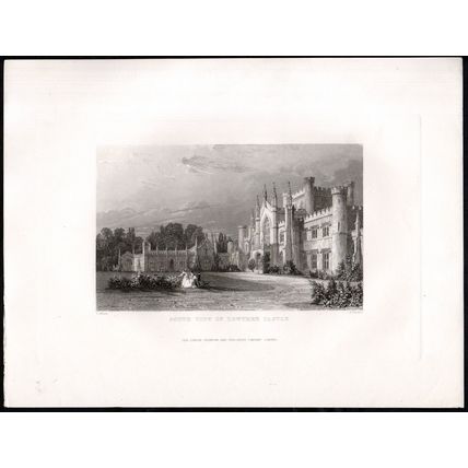 SOUTH VIEW OF LOWTHER CASTLE 1858 Thomas Allom - J. Thomas ANTIQUE ENGRAVING