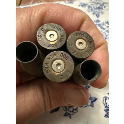 Winchester 300 Casings, Spent Rifle Brass for Crafts Used 5 Bullet Shells DIY