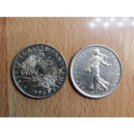 France Republic 1995 5 Francs Coin