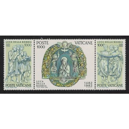 Vatican 500th Death Anniversary of Luca della Robbia strip of 3v 1982 MNH