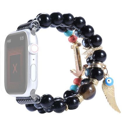 Beaded Crown Anchor Watchband For Apple Watch Series, 7 41mm / 6&SE&5&4 40mm / 3