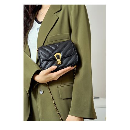 Women Small Genuine Leather Shoulder Handbag Black