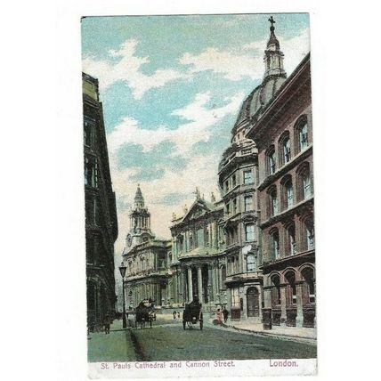 London. St Pauls Cathedral And Cannon Street.