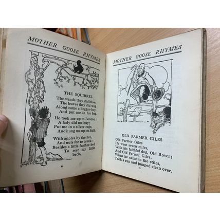1932 "MOTHER GOOSE RHYMES" ILLUSTRATED FICTION LARGE HARDBACK BOOK (P4)