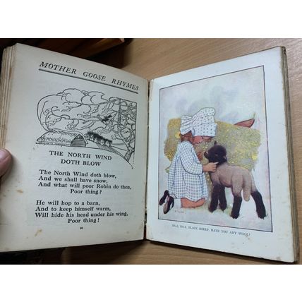 1932 "MOTHER GOOSE RHYMES" ILLUSTRATED FICTION LARGE HARDBACK BOOK (P4)