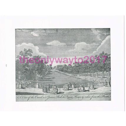 Canal in St James Park, Queens House, London, Book Illustration, 1910
