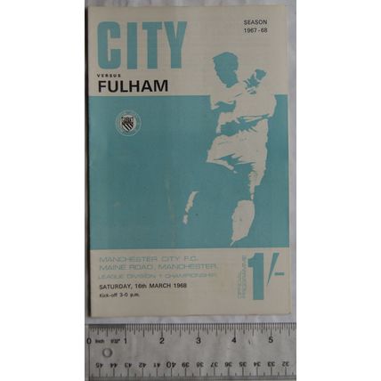 1968 programme Manchester City v. Fulham