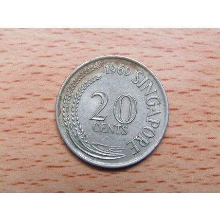 Singapore 1969 20 Cents Coin