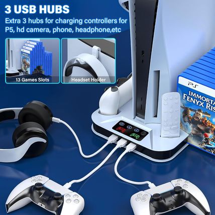 PS5 / PS5 Slim Cooling Station with Controller Charging Station for Playstation