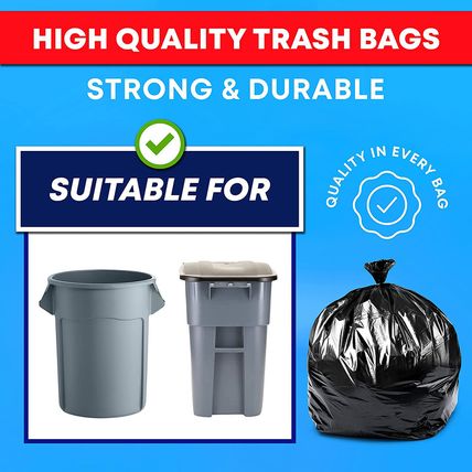 Tasker 64-65 Gallon Trash Bags for Toter, (Huge 50/Count W/Ties) 60 Gallon Trash