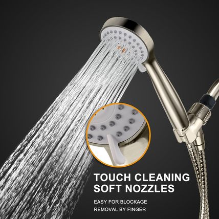YOO.MEE High Pressure Handheld Shower Head with Powerful Shower Spray against Lo