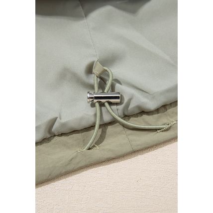 Laurel Green Zipped Pocket Cropped Hooded Utility Jacket