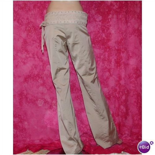 Karen Millen Gold Trousers with Faux Suede Belt Size 12 New With Tag Designer