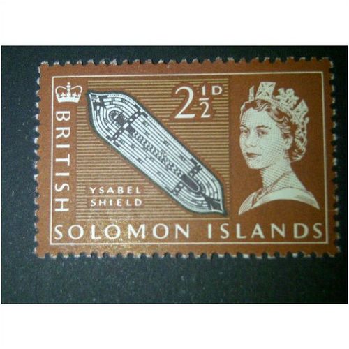 British Solomon Islands QEII 1965 2½d Black Lt Brown Pale Yellow Brown MM SG 116