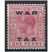 Bahamas 1919 SG103 1d Carmine WAR TAX Mounted Mint .. .
