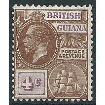 British Guiana 1922 SG275 4c Brown & Bright Purple Mounted Mint .. ..