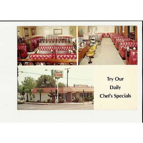 Advertising PALMS RESTAURANT San Gabriel Valley Postcard