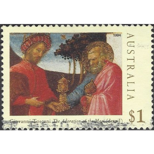 AUSTRALIA, CHRISTMAS, Joseph receives from Magi, red 1994, $1, #2