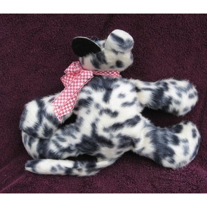 Sitting Cat Doll Handmade Black White Faux Fur 16 inches tall Adjust Position