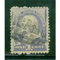 Used 212 1c Benjamin Franklin Barely Clears M01472