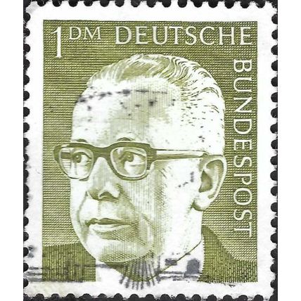 GERMANY, Dr Gustav Heinemann, olive 1970, 1DM