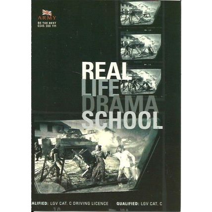 Advertising REAL LIFE DRAMA SCHOOL Postcard (The Army)