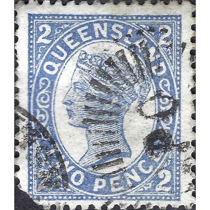 QUEENSLANF, Queen Victoria, blue 1895, 2d, #3