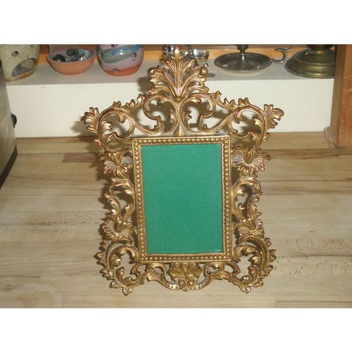 Antique Gilt Metal Rococo Style Photo Frame