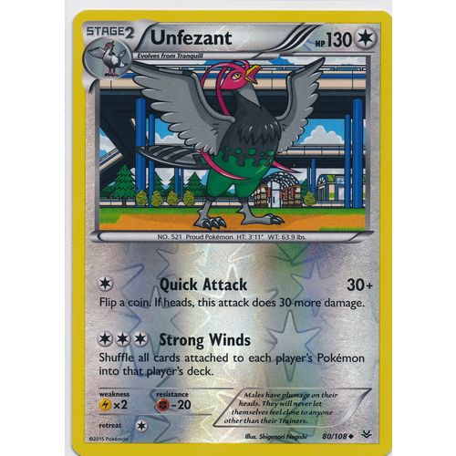 Pokemon Roaring Skies #80/108 Unfezant Rev Holo