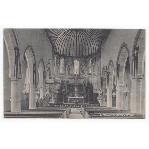 St Hedda's Church Interior Egton Bridge Postcard North Yorkshire