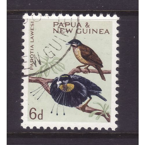 PAPUA NEW GUINEA 1964 6d LAWES'S PAROTIA SG 64 FINE USED