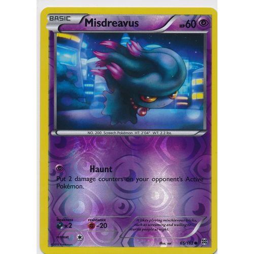 Pokemon XY BREAKThrough #065/162 Misdreavus Rev Holo