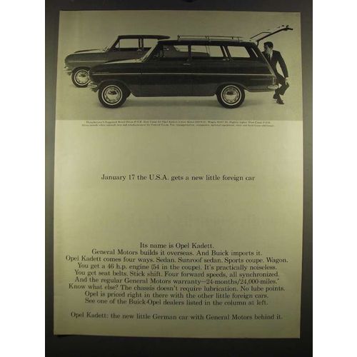 1964 General Motors Opel Kadett 2-Door Sedan & Wagon Ad