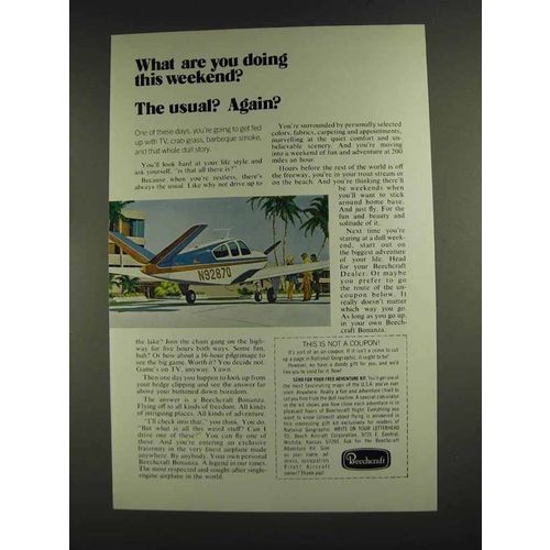 1972 Beechcraft Bonanza Ad - Doing this Weekend?