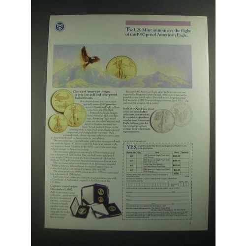 1987 United States Mint American Eagles Ad - The Flight Of